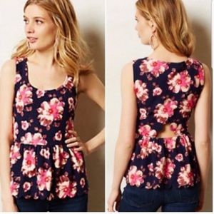 Anthropologie 9H15 StCL floral peplum tank size Xsmall